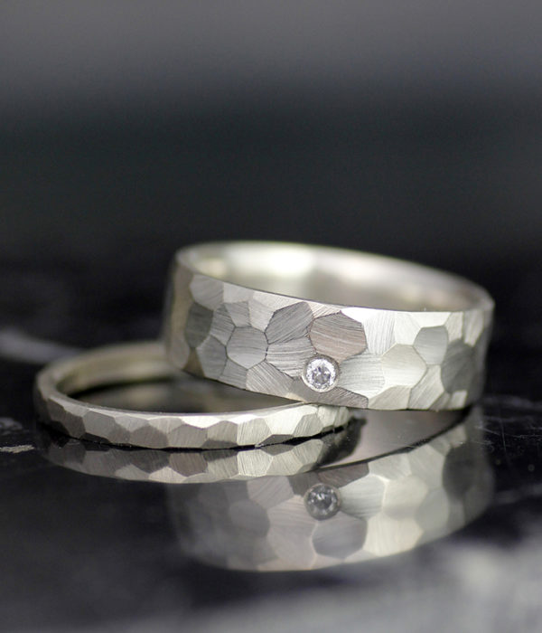 mm mm white gold faceted set with diamond