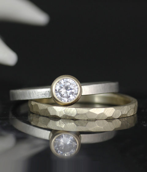 mm moissanite  ring set