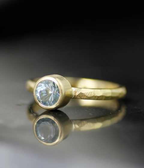 Aquamarine Gold Stacking Set