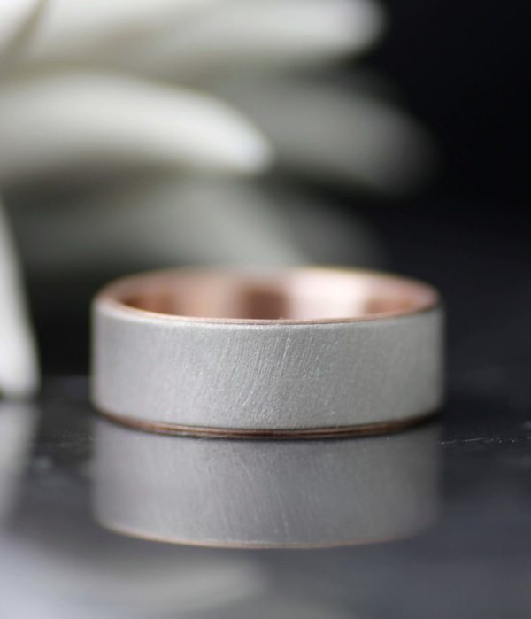 Gold Lined Gender Neutral Flat Band  scaled