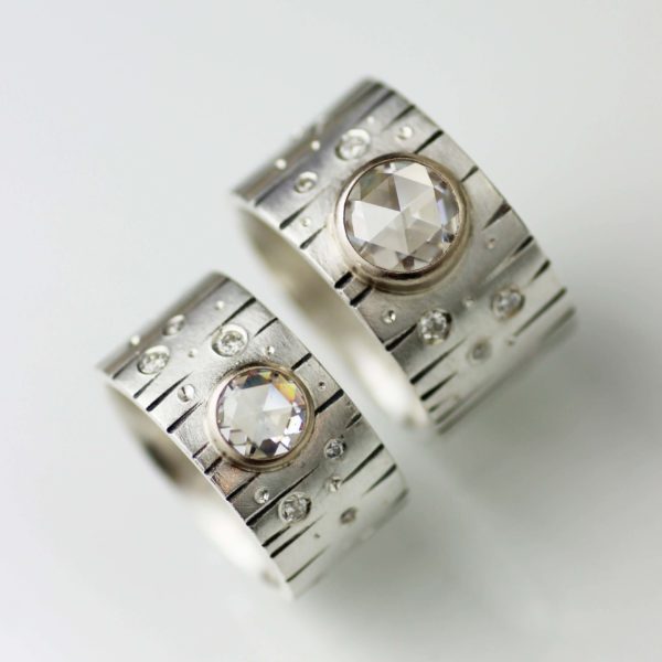 Meteor Shower With Rose Cut Moissanite  scaled