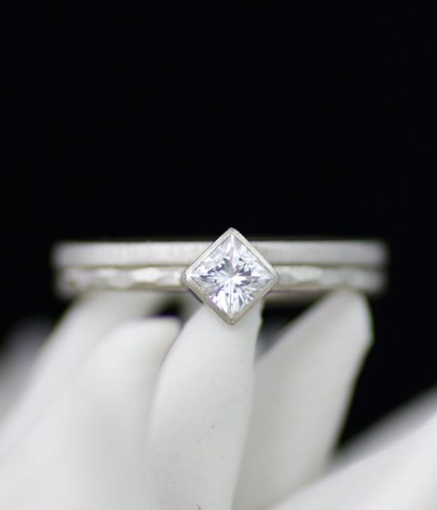 Skinny Double Diamond Moissanite Set