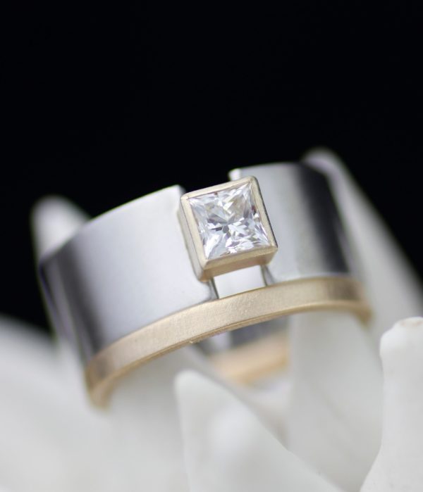 Square Mixed Metal Lunar Eclipse Wide Band scaled