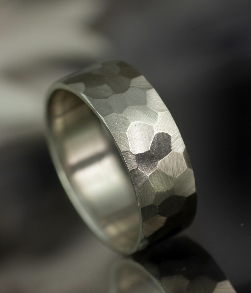 white gold mm facted band redux
