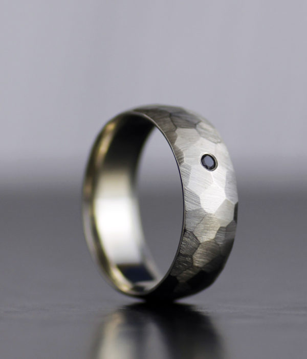 mens black diamond comfort fit faceted band
