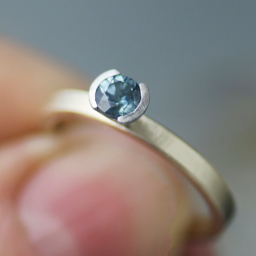 montana teal sapphire solitaire only