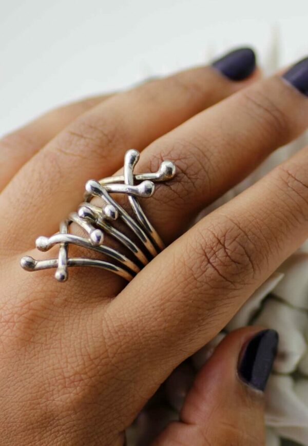 vertebrae sterling silver statement ring  e