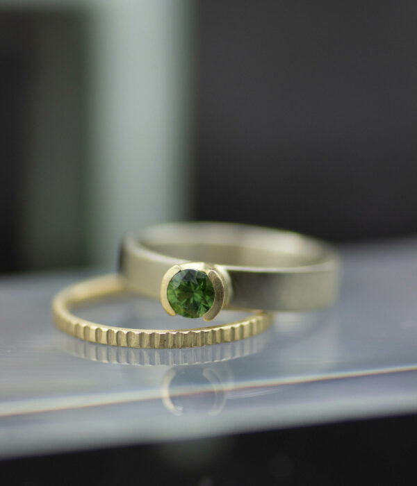 green sapphire half bezel NEW