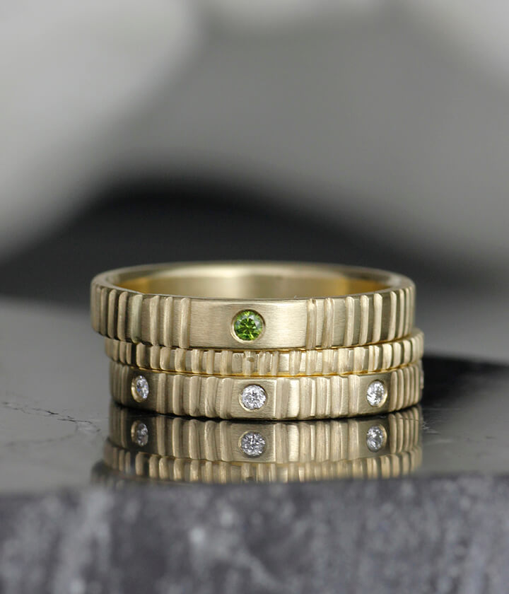 Bezel set sales stacking rings