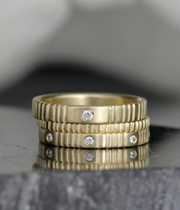 white and white diamond crenelated stacking set