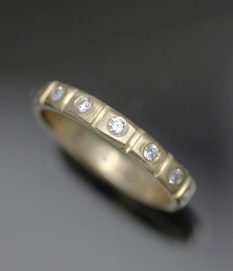 white diamond crenelated band