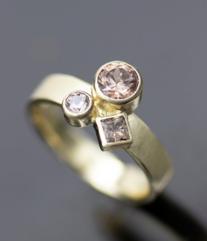 Small Square Stone Ring - Vaubel Designs