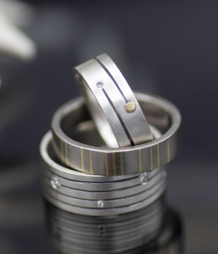 Sun and sales moon wedding rings