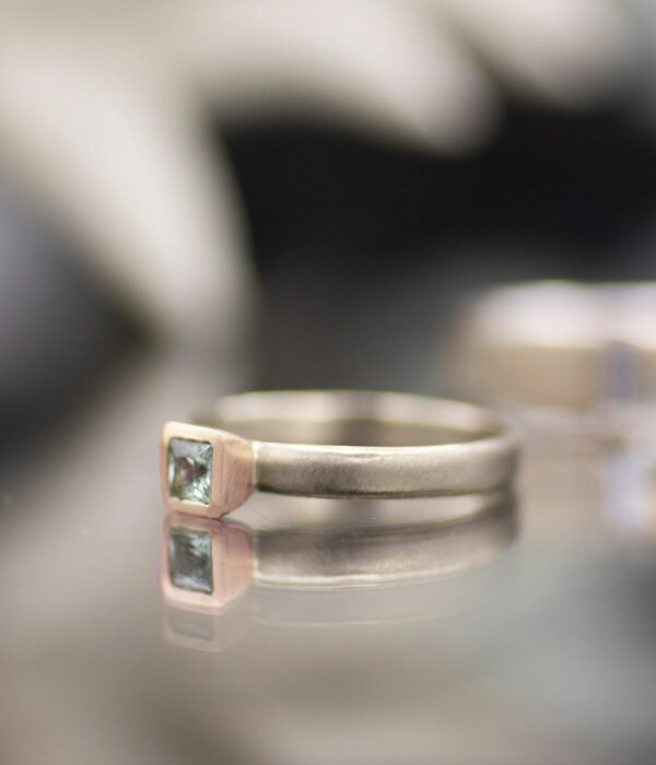 mm green sapphire rose gold bezel e