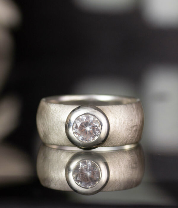 white topaz domed two textures e