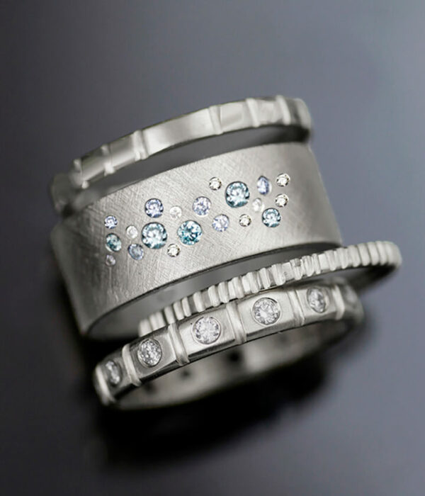 blue lagoon fat scratch band stacking set with blue stone drunk mock up