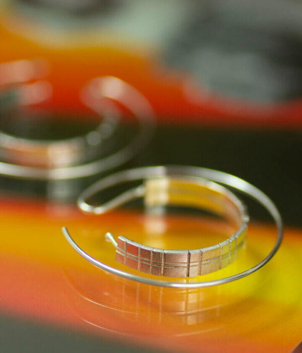 reverse textured double hoops