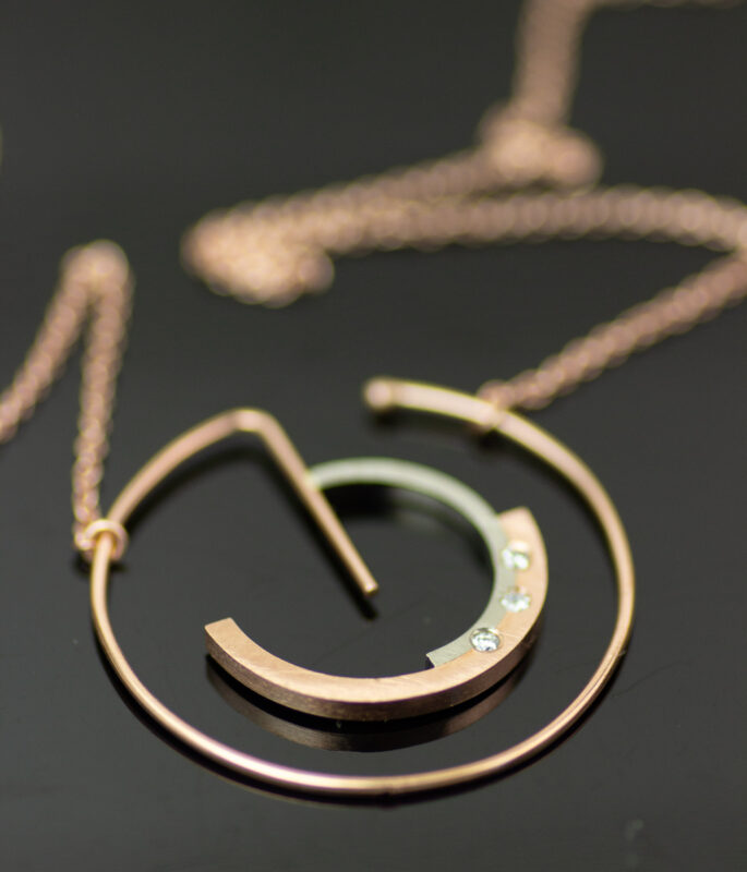 Main 2 Orbiting Stars Mixed Metals Diamond Necklace Scaled