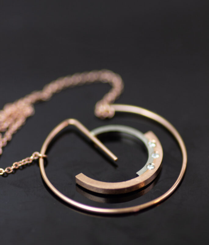 Main Orbiting Stars Mixed Metals Diamond Necklace Scaled