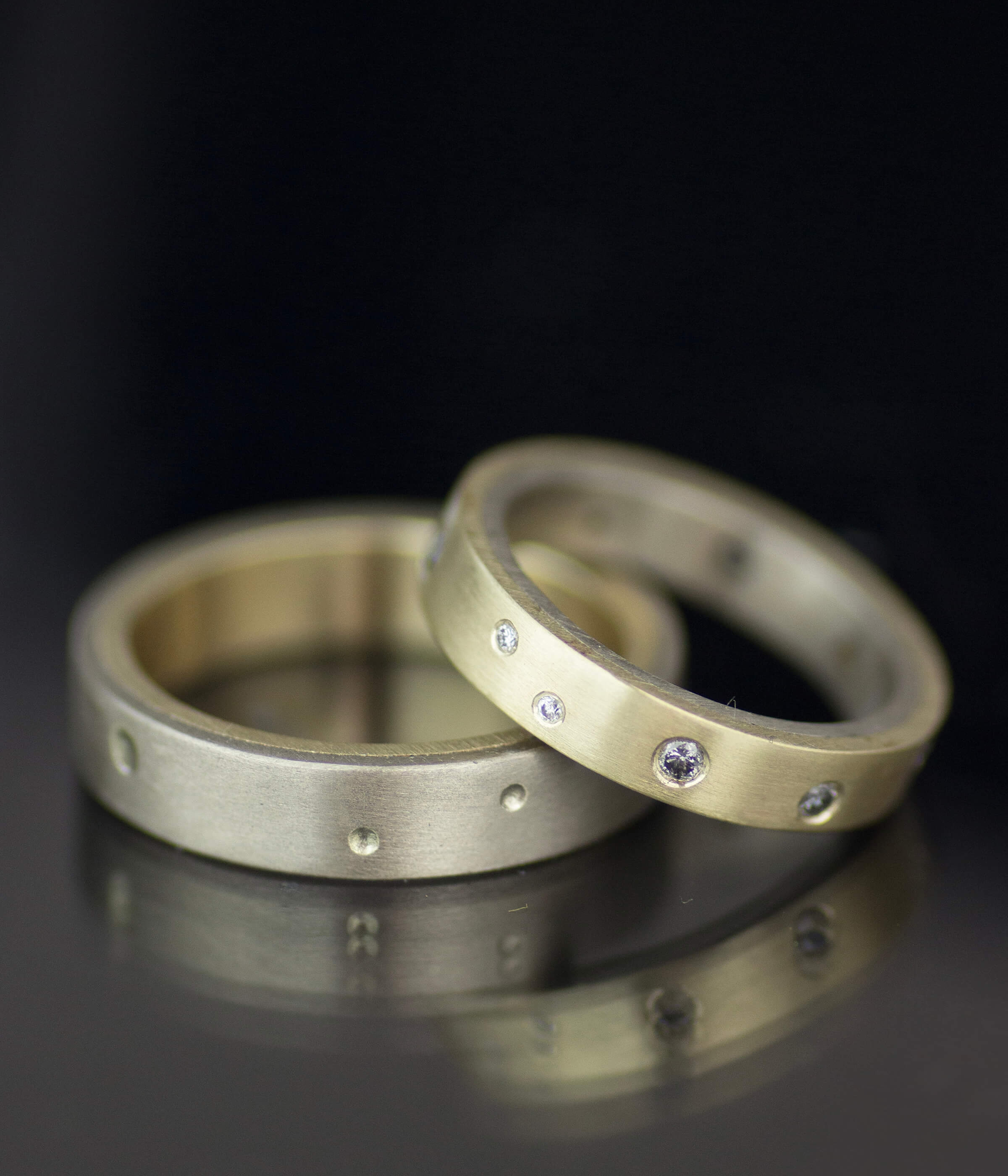 Palladium wedding ring sets on sale