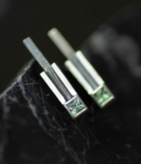 double stripe square studs