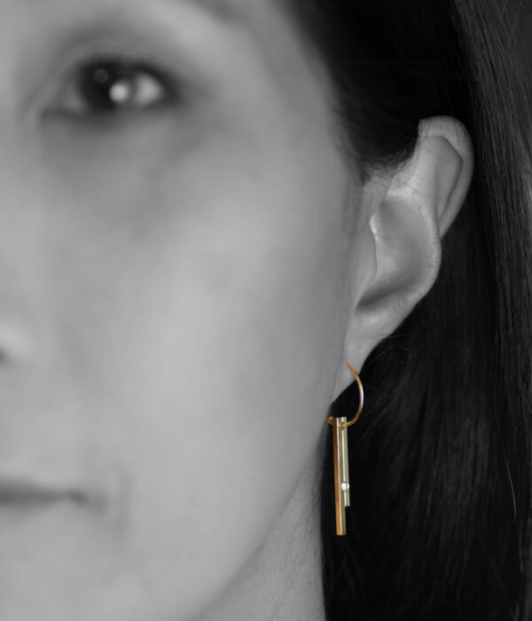 fused bar mini hoops on model