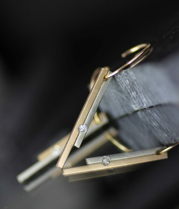 fused bar mixed metal mini hoops