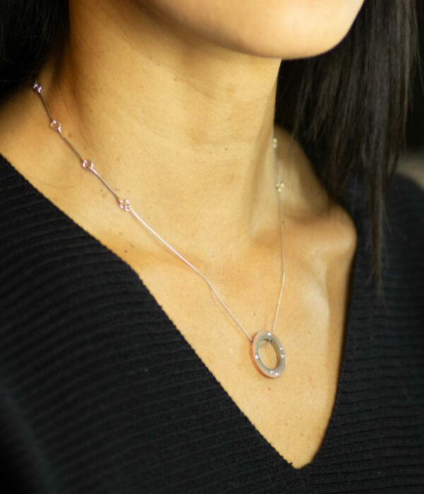 stargazer necklace on model