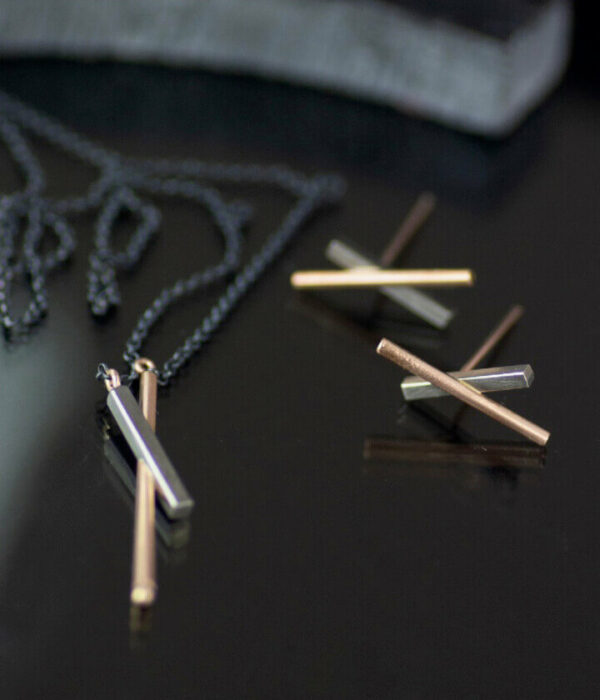 X marks the spot pendant and earrings