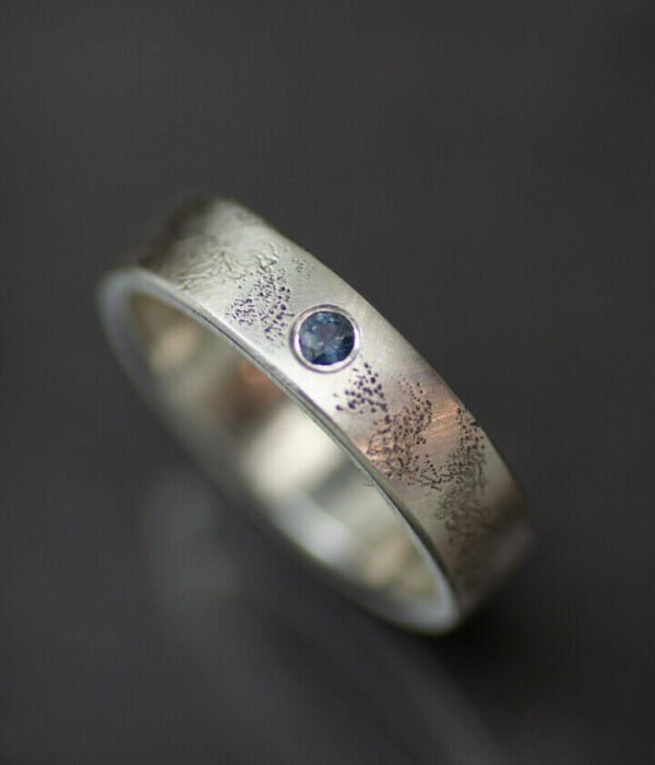 interstellar flush set sapphire ring