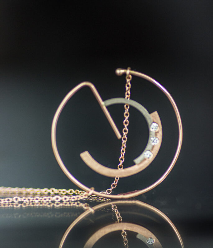 Orbiting Stars Mixed Metals Diamond Necklace Scaled