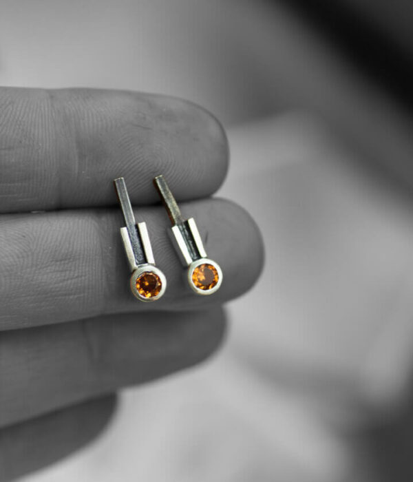pad sapphire earrings on hand