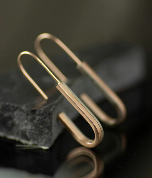 racing stripes mixed metals earrings