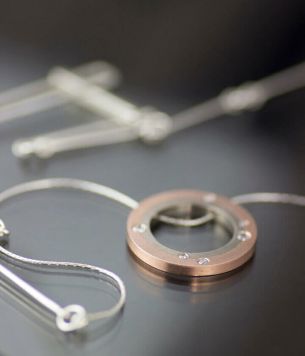 star gazer mixed metals pendant