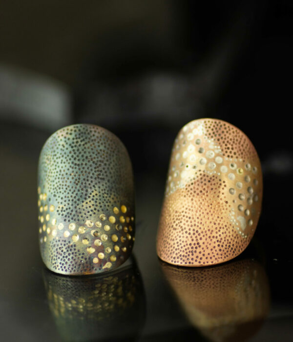 fire and ice modern art rings 2