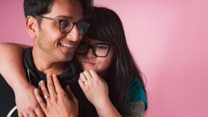 gender neutral LOLiDE wedding bands on hand ringless proposal