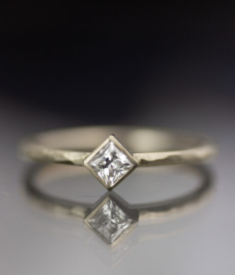 14k White Gold Parallel Lines Inset Tab Modern Mixed Metals Gender Neutral Wedding Band Scaled