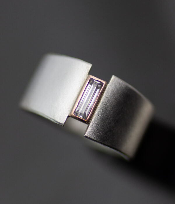 Baguette Tapered Lunar Eclipse Mixed Metals Alt Engagement Ring Or Wedding Band Scaled
