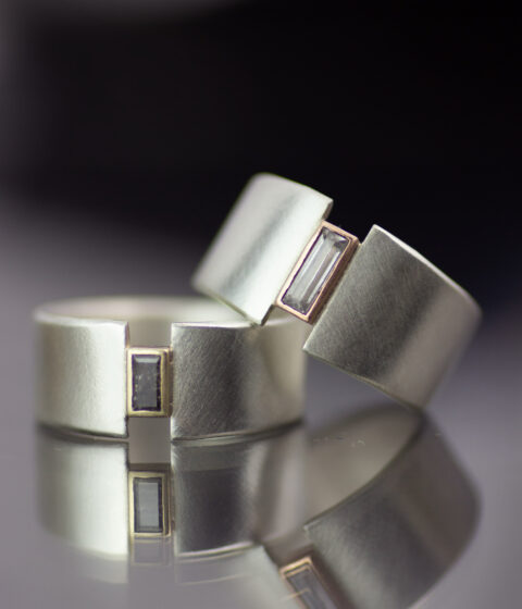 Main 2 Baguette Tapered Lunar Eclipse Mixed Metals Alt Engagement Ring Or Wedding Band Scaled