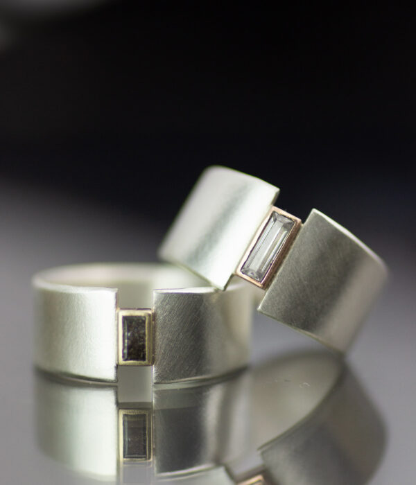 Main Baguette Tapered Lunar Eclipse Mixed Metals Alt Engagement Ring Or Wedding Band Scaled