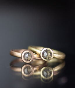 Main Salt And Pepper Rose Cut Diamond Wide Bezel Engagement Ring Scaled