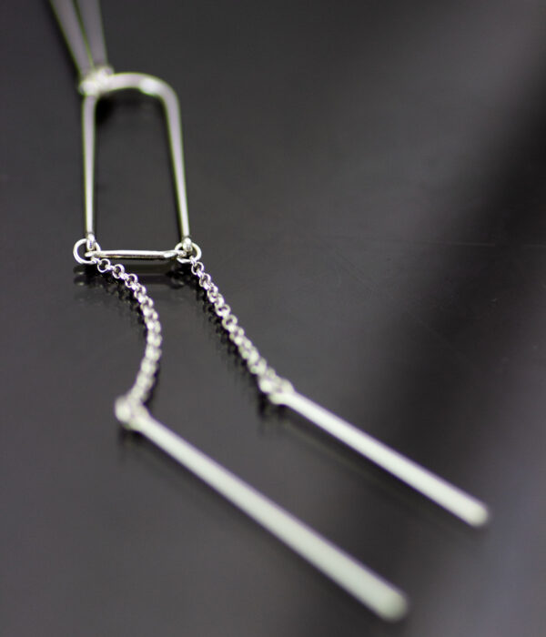 Main Stelring Silver Kinetic Lines Necklace Scaled