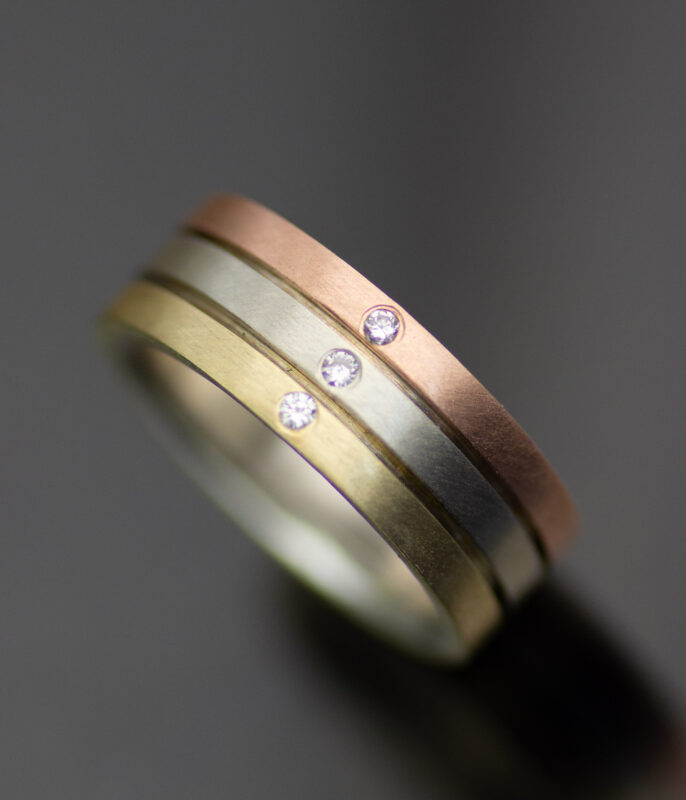 Three tone wedding bands discount