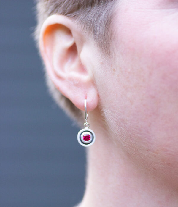 Model Ruby Lever Back Sterling Silver Earrings Scaled