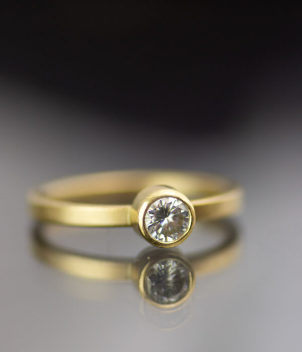 All Yellow Gold Modern Moissanite Solitaire Scaled