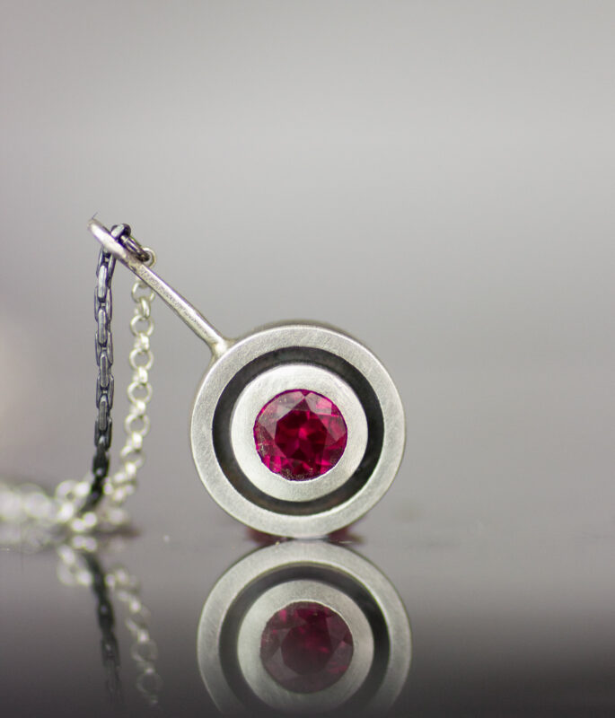 Sterling silver on sale ruby pendant