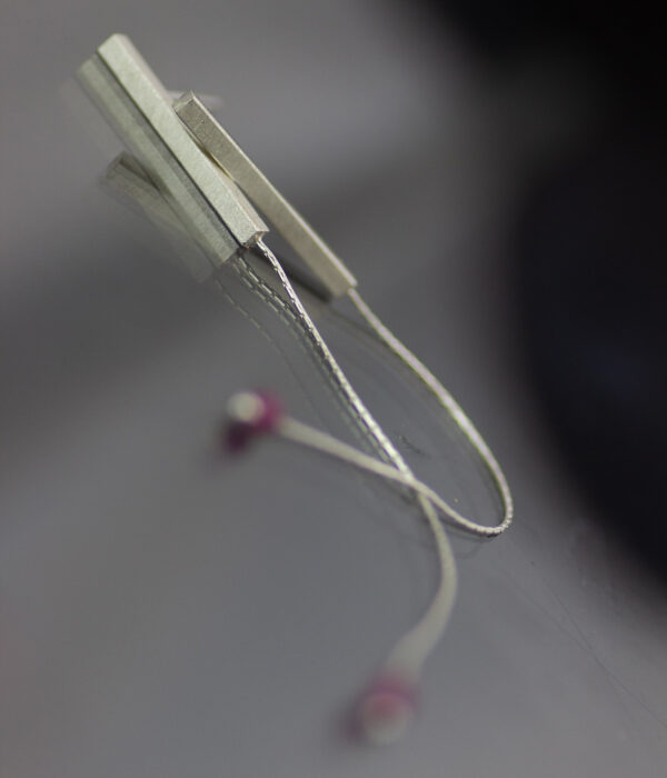 Gemstone Nugget Sterling Silver Post And Dangle Earrings With Ruby 3 Scaled