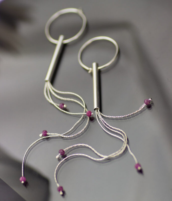 Gemstone Jellyfish Ruby Shoulder Duster Earrings - Image 7