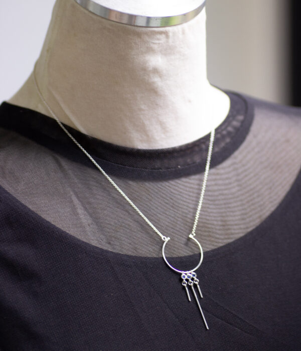 Triple Sapphire Gemstone Necklace - Image 3