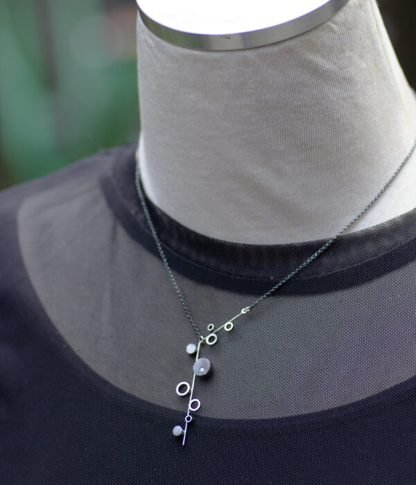 budding branch diamond art necklace - Image 5